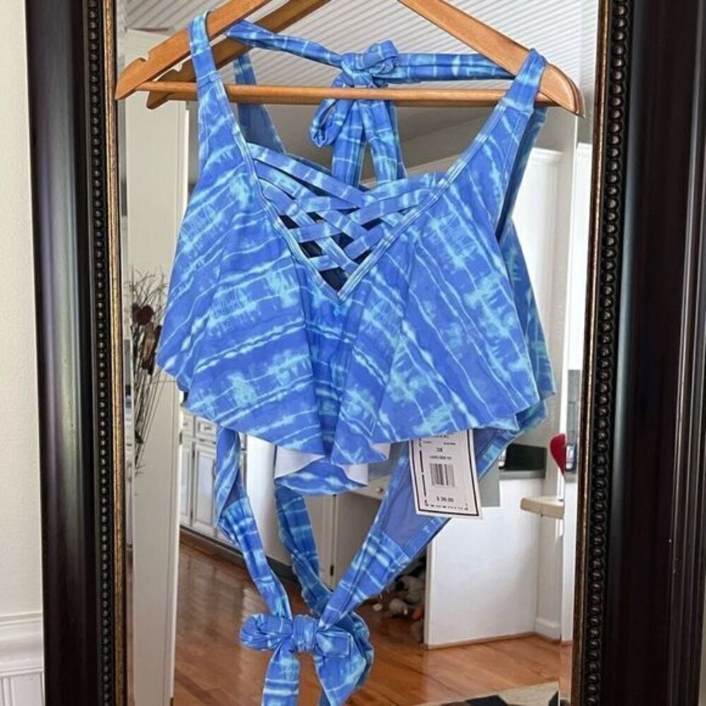 California Sunshine Swim Top Tie Dye Halter 3X